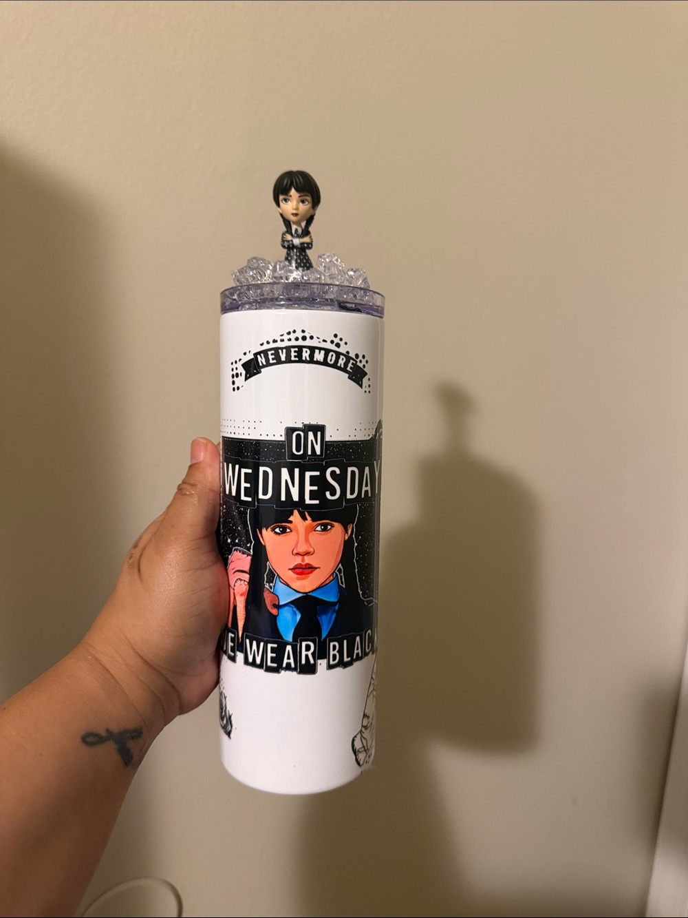 On Wednesday Travel Tumbler - Black & White
